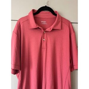 UNTUCKit Clavidor Mens XL Performance Polo Shirt Heathered Red Short Sleeve